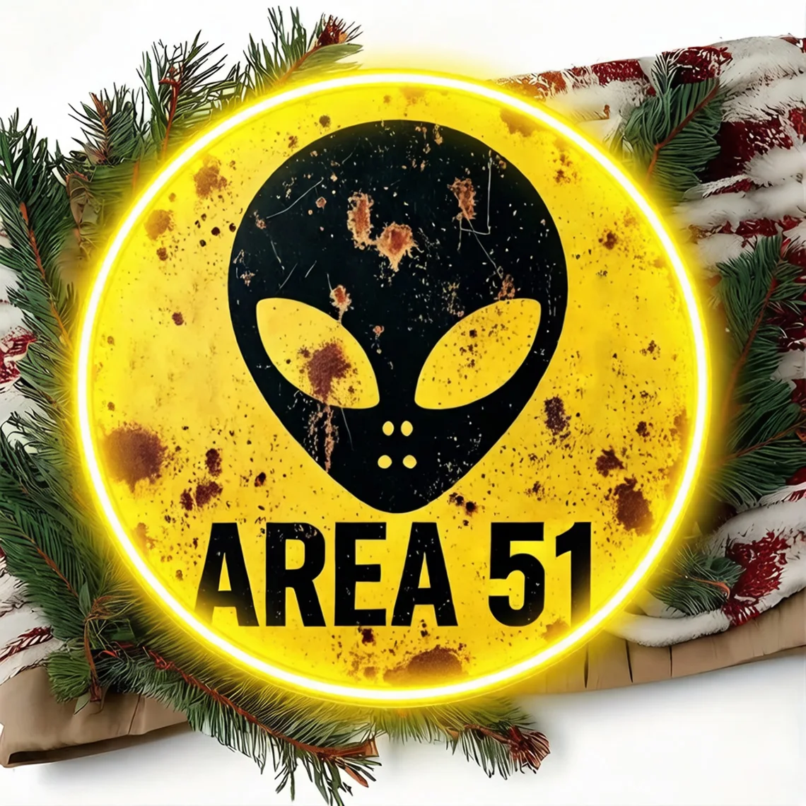 Retro Gaming Cafe - Vintage Area 51 Alien Neon Sign