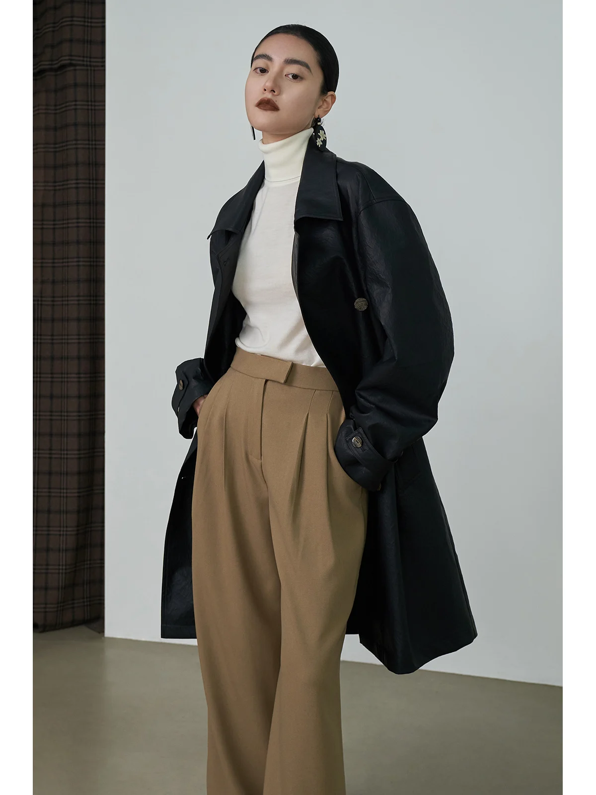 

Брюки-палаццо Soofon Odor: свободные прямые брюки с высокой талией из полиэстера для женщин