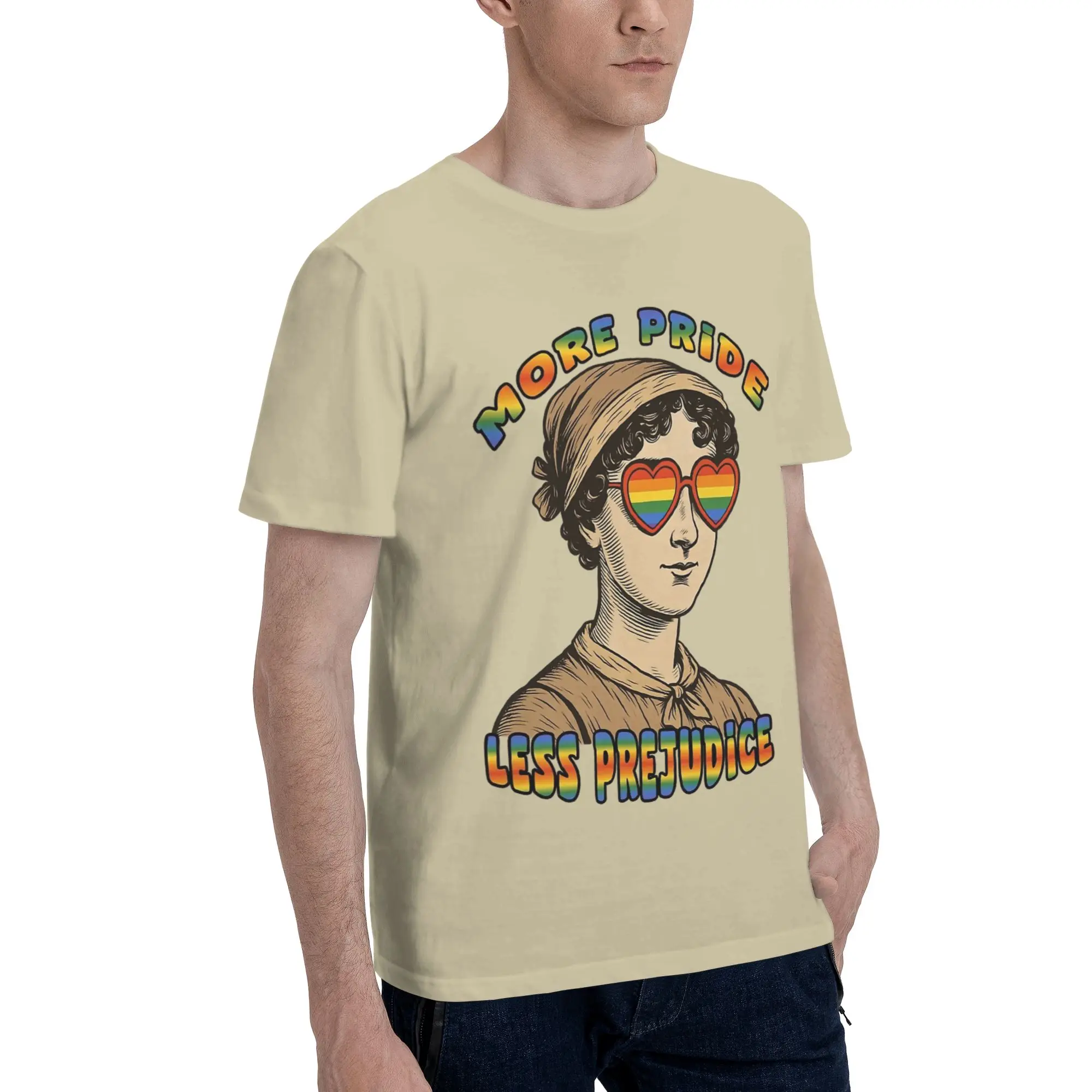 More Pride Less Prejudice  Print T Shirt for Men Women  Cotton  Tee Shirt Clothing
