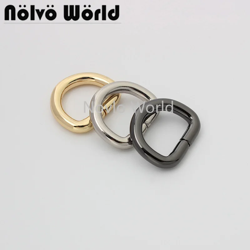50 pieces 7 sizes 4.0mm wire 16-20-25-32-38mm rose gold Non-welded D ring for suitcase round edge d ring purse accessories