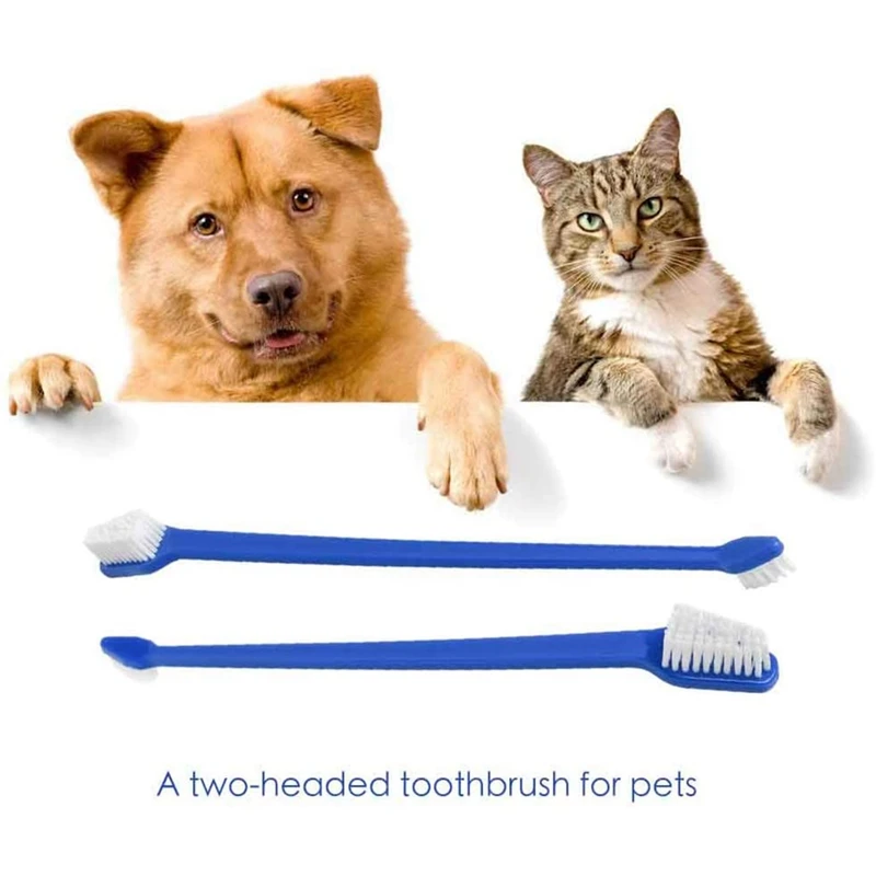 50 Piece Cat Dog Pet Toothbrush Set Double Headed Convenient  Finger Brushes For Safe Dog Cat  Care