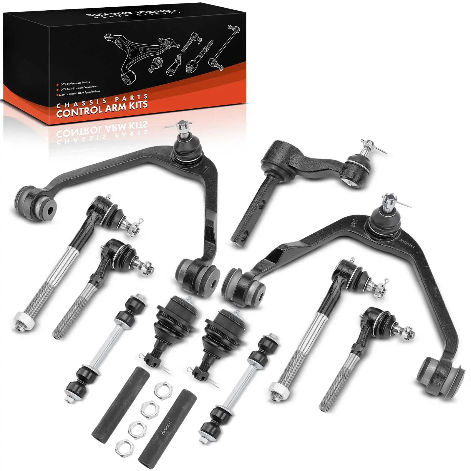 Frankberg 13-delige Control Lean Set Vooras Links Boven Rechts voor Ford F150 Lincoln 2WD F75Z3084AA
