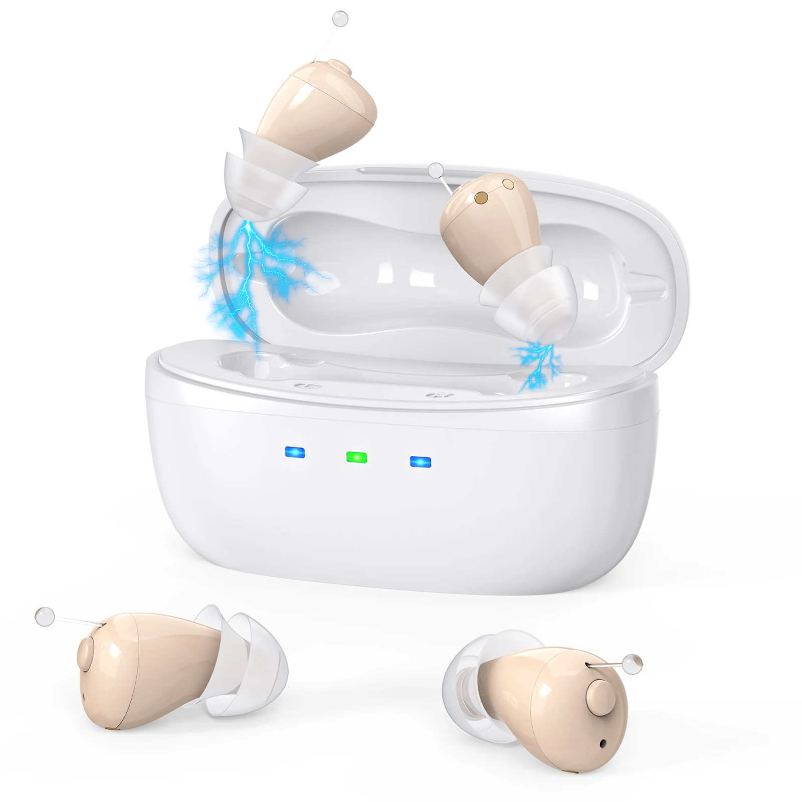 Hidden Small Earbud Comfort Fit Hearing Amplifiers Noise Reduction Long Standby Rechargeable Hearing Earbud Aids Digital Sound