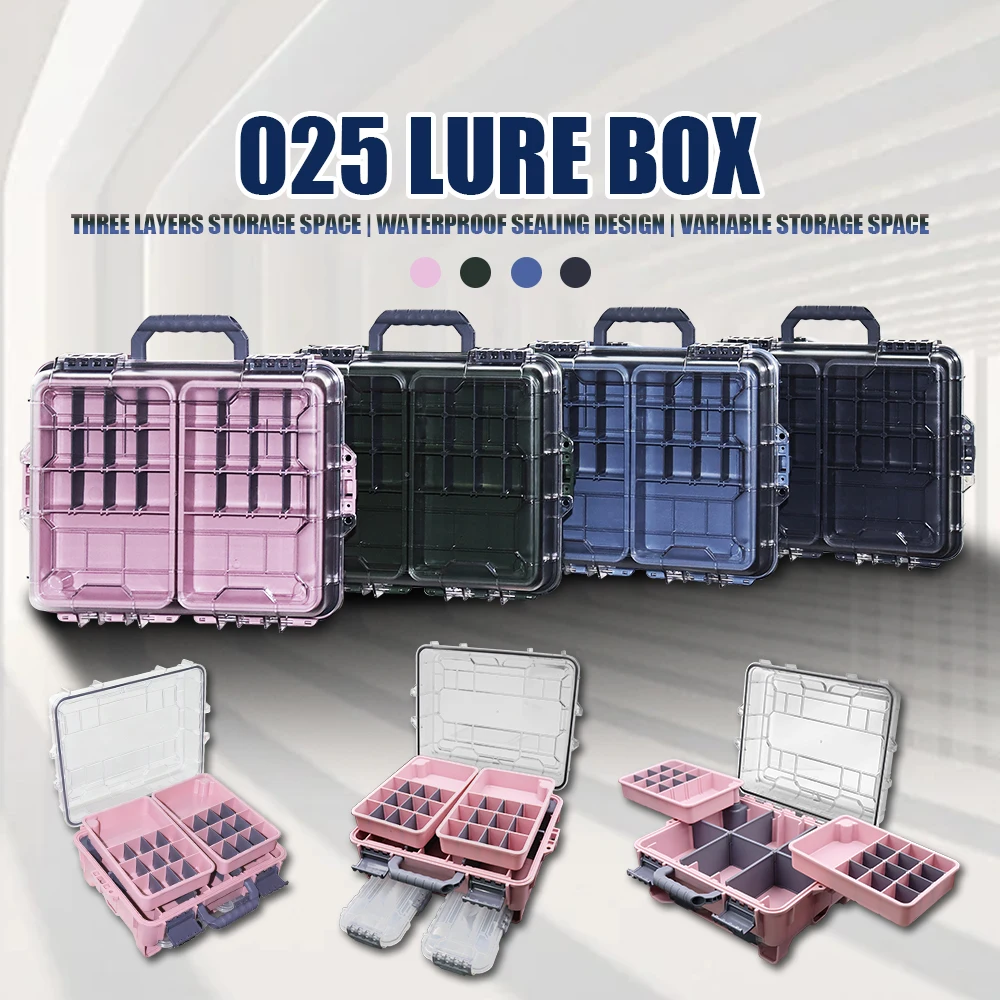 ZYZHE 1pc Fishing Tackle Box Multifunctional Fishing Tool Storage Cage Double Layered with Multiple Grids Tackle Storage Box