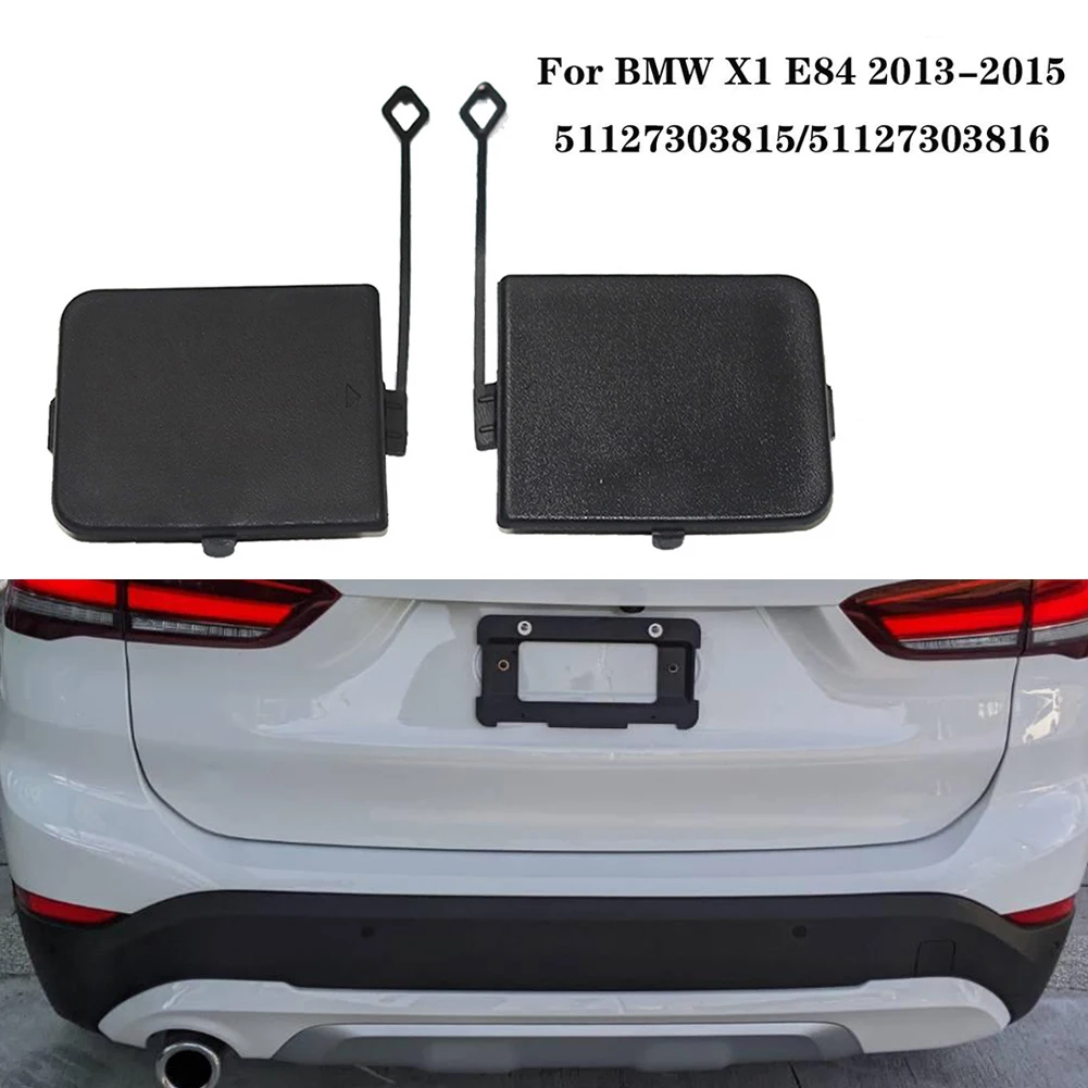 2x Hook Cover Cap For BMW X1 Left Black E84 2013-2015 L+R Rear Right Approx. 6.7x5.8 Cm Brand New High Grade High Quality