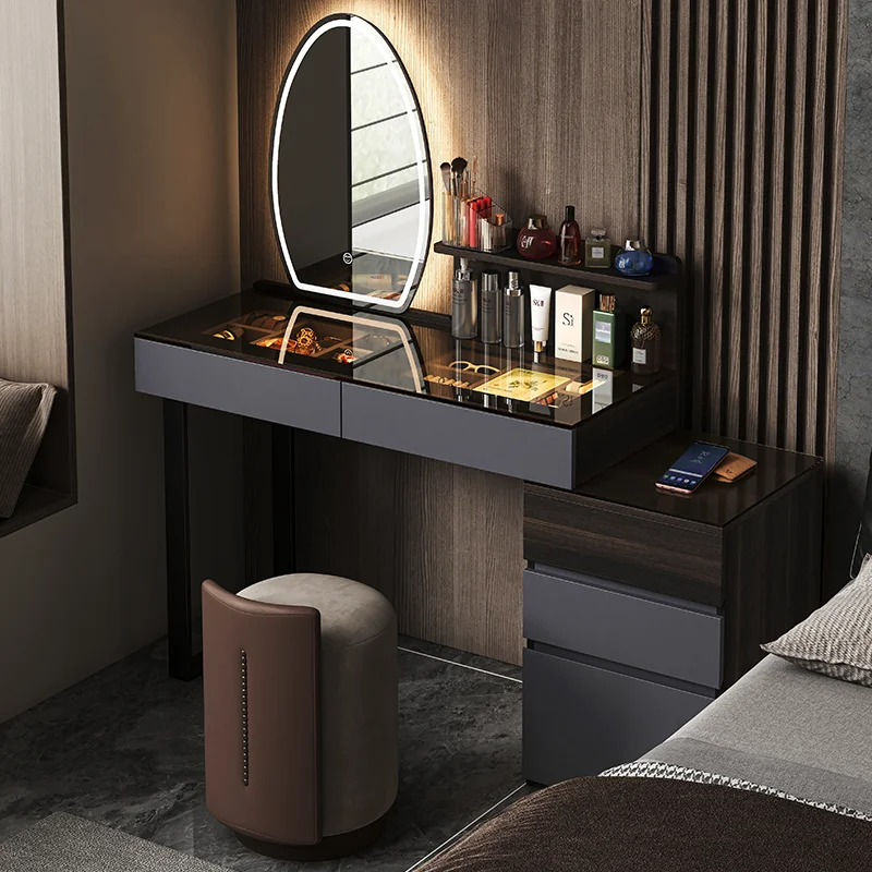 

Professional Aesthetic Vanity Table Simple Vintage Organizer Cabinet Vanity Table Adult Black Coiffeuse De Chambre Furniture