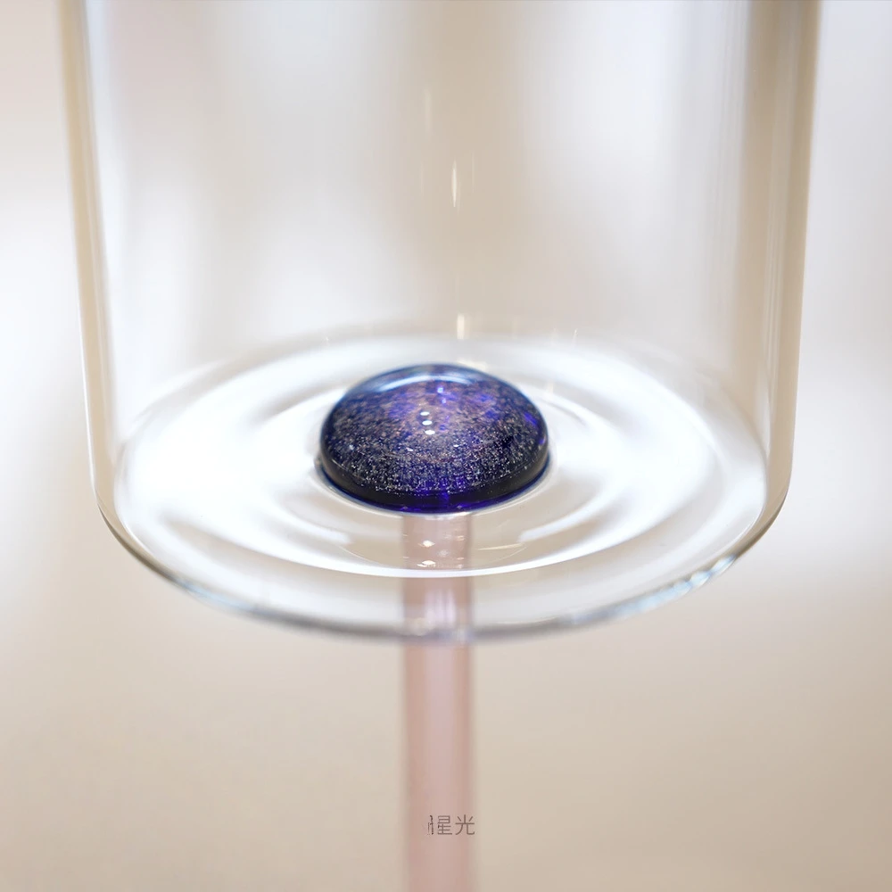 Luxury Starry Sky Stemmed Goblet, High Aesthetic Wine & Champagne Glass, Cosmetic Star Glass Cup for Sweet Wine, Juice and Cockt