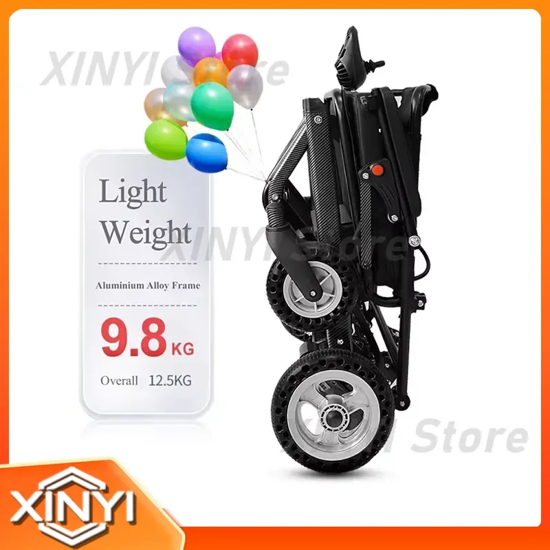 Aluminum Lightweight Foldable Electric Wheelchair for Lithium Battery for Disabled for Adult Portable Power Wheel Chair for