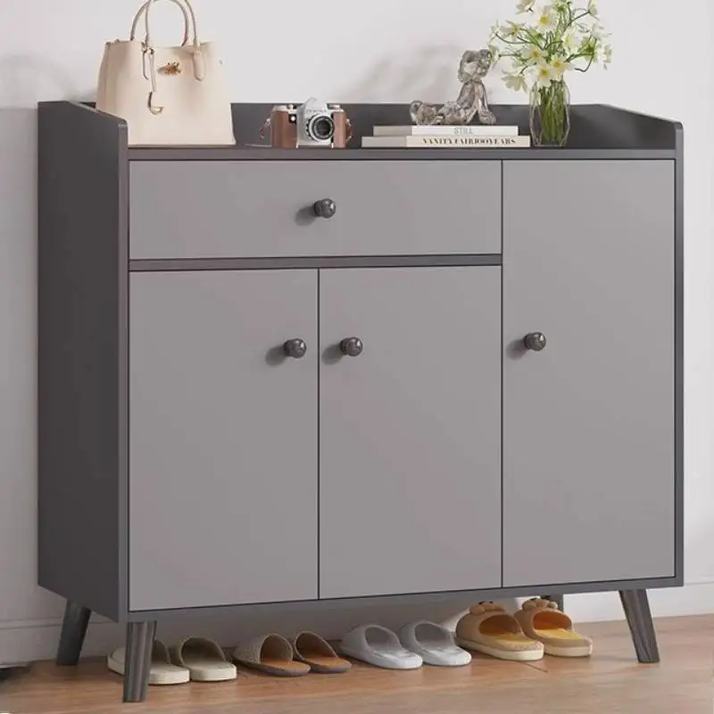 Quality Taupe Shoe Cabinet Display Minimalist Wooden Luxury Shoe Cabinet Entryway Corridor Sapateira Small Apartment Furniture