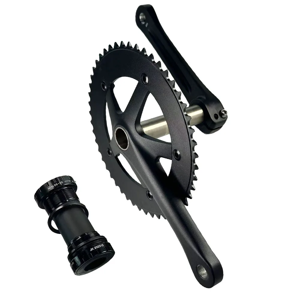 AliExpress GANOPPER Alumnium Alloy Crankset Fixed Gear Road Bicycle Crank Set 165mm 144BCD 49T Hollowtech Single Speed Parts Bike Chainwheel With BB