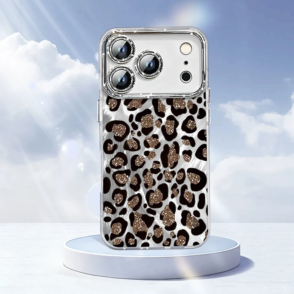 Galvanisierte Linsenschutz-Hüllen für iPhone 15 16 17 14 Pro Max Plus, iPhone 13 12 11 7 8 XS XR, Luxus-Leopardenmuster-Schutzhülle – Detail 6