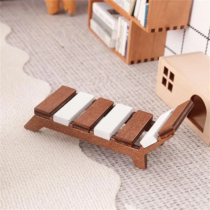 1:12 Dollhouse Miniature Beach Chair Lounger Furniture Home Model Decor Toy Doll House Accessories DIY Scene