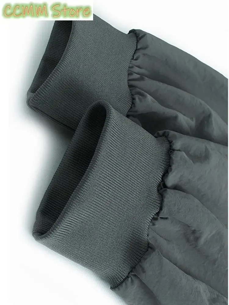 Szara dżinsowa plisowana kurtka w dużym rozmiarze Nowy płaszcz damski z długim rękawem Fashion Tide Wiosna Jesień