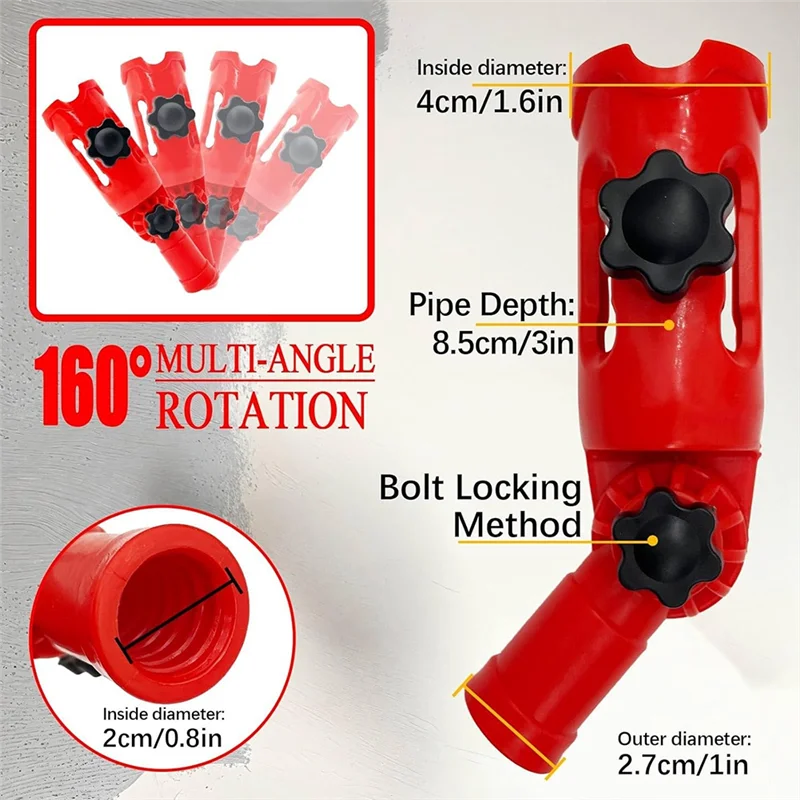 

Многоугольный удлинитель кисти красного цвета, инструмент для обрезки краски для высоких потолков, держатель насадки для удлинителя-AA70