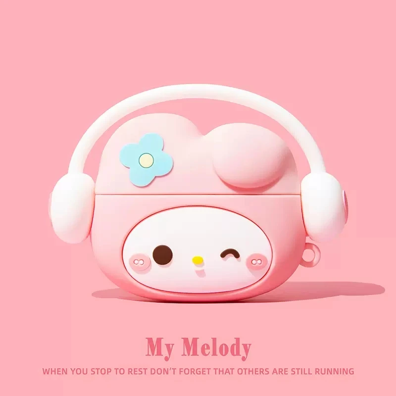 

Чехол для AirPods 1 2 3 4 Pro Pro 2 Pro 3 Hello Kitty Kuromi Melody, милый музыкальный силиконовый чехол для наушников, модный декоративный чехол