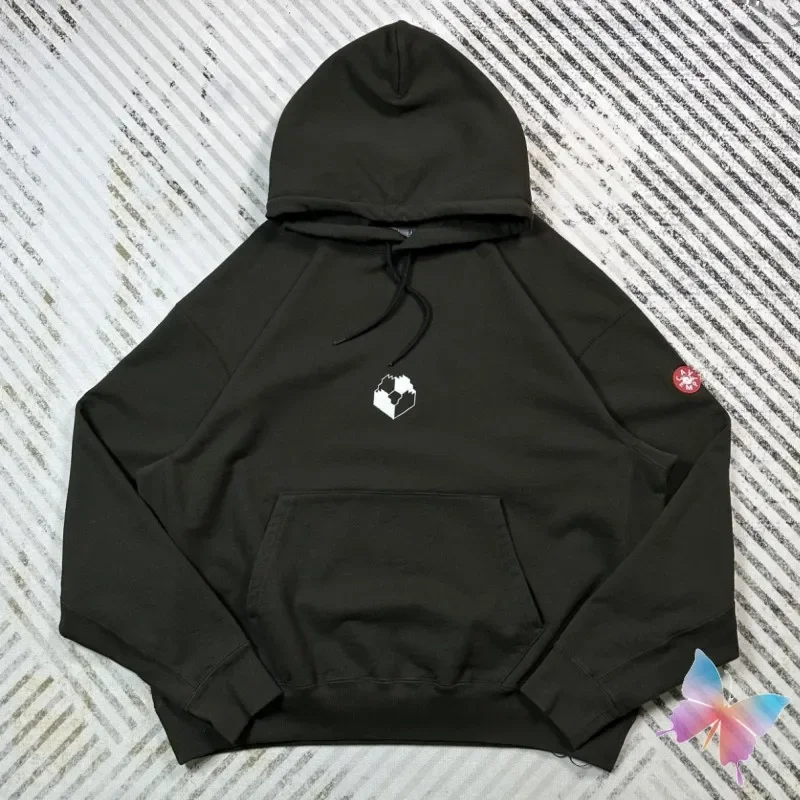 

Winter Street CAVEMPT Hoodies Cotton Embroidered Geometric Print Black Drawstring Hoody Men Women Oversized Black CE Sweatshirts