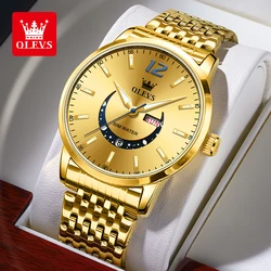 OLEVS Trend Fashion Men's Watches Luminous Week Calendar Quartz Watch for Man Waterproof Original Authentication Brand Watch