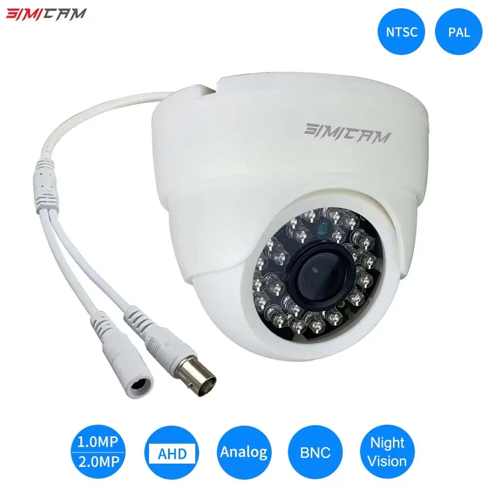 HD 720P/1080P AHD analogowa kamera kopułkowa bezpieczeństwa noktowizor DVR BNC do wewnętrznego biura domowego czynnik CCTV kamera monitorująca wideo