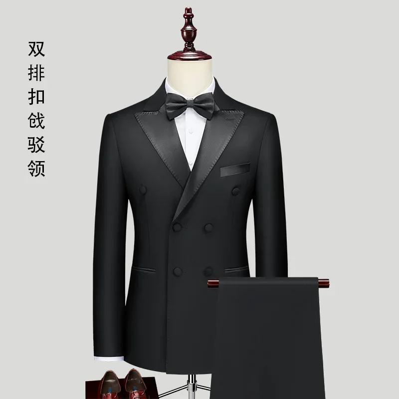 (7) Customized Groom Wedding Suit for Men Slim Formal Double Breasted Evening Gown