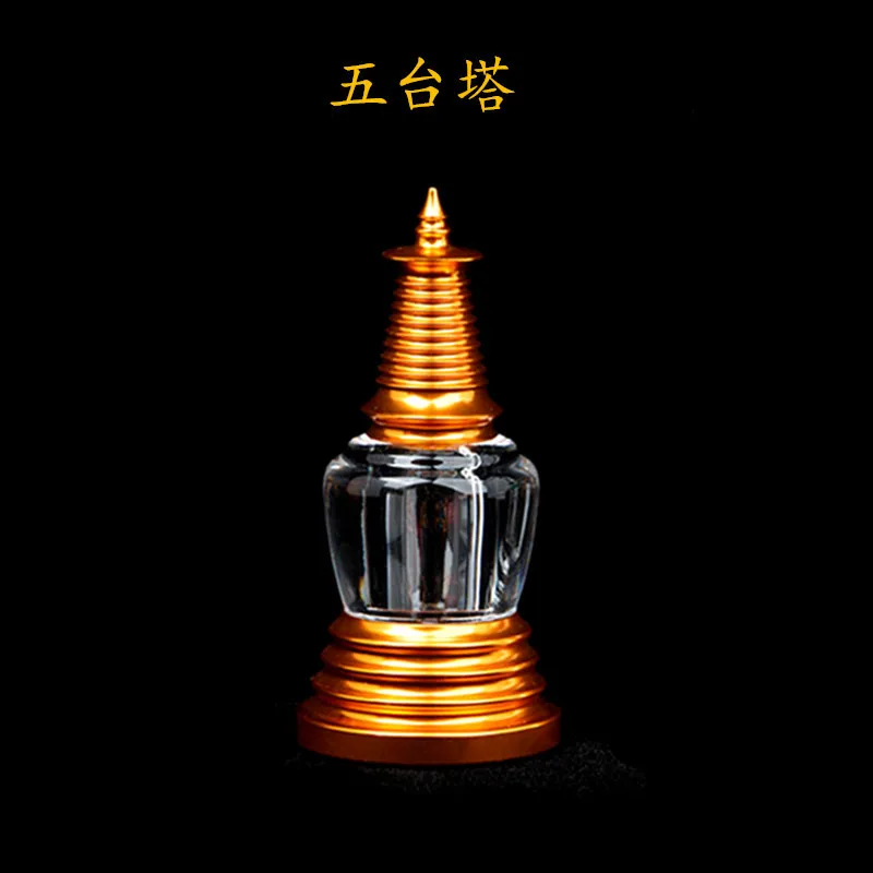 Transparent Gawu Box, Big White Pagoda, Baolita Buddha Pagoda Decoration, K Bodhi Mountain Acrylic Crystal Gawu Bottle