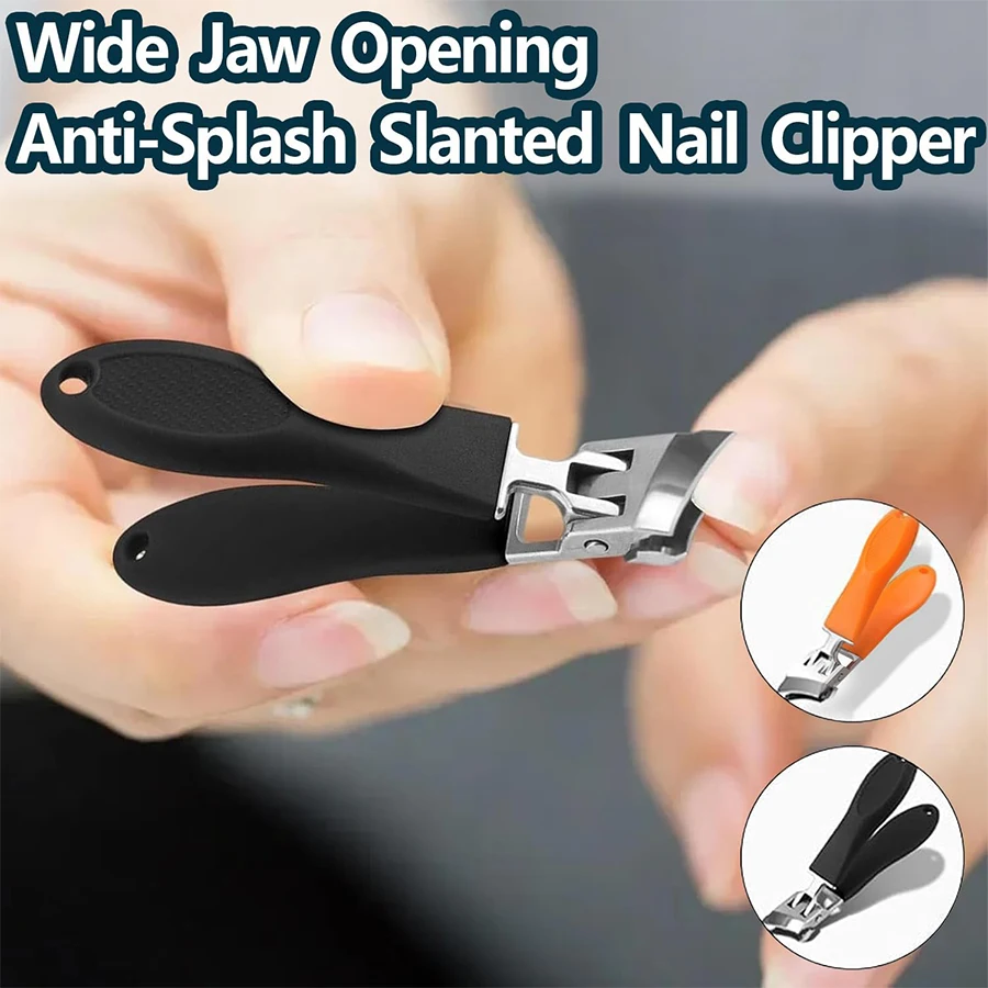 Cortador de unhas de aço inoxidável de alta qualidade - lâmina côncava resistente, curvada, adequada para grandes aberturas de unhas espessas