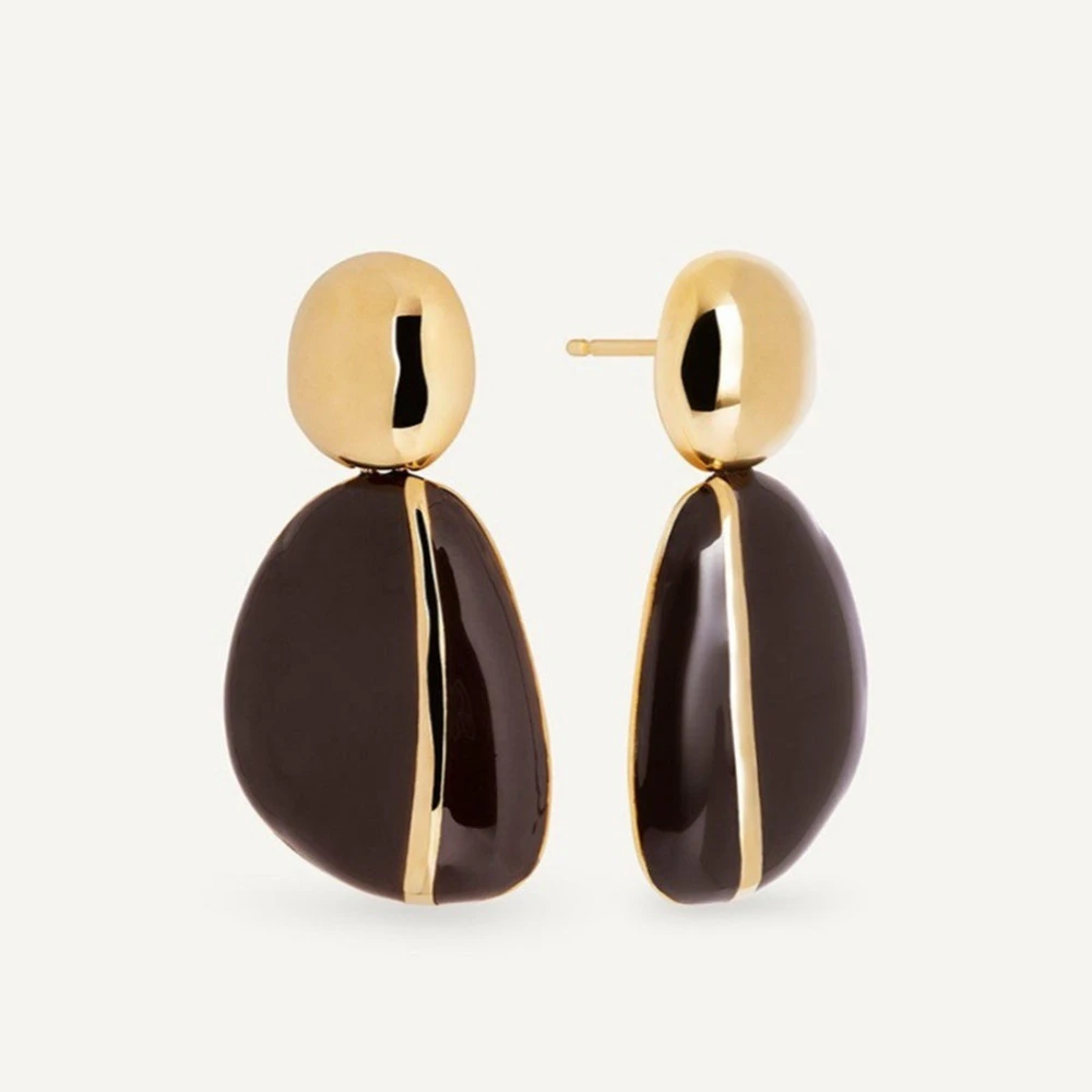 

New Arrival S925 Silver Needle Fashion Retro Red Enamel Studs Women's Minimalist Temperament High-end Earrings