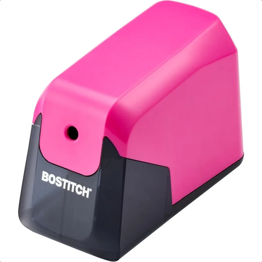 

Office Battery Pencil Sharpener 4X Longer Cutter Life Tip Saver Technology Pink