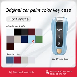 For Porsche Cayenne Mancan Panamera 911 718 Boxster Cayman Taycan 2010-2024 Car Key Paint Case Bordeaux Red Shell Replacement