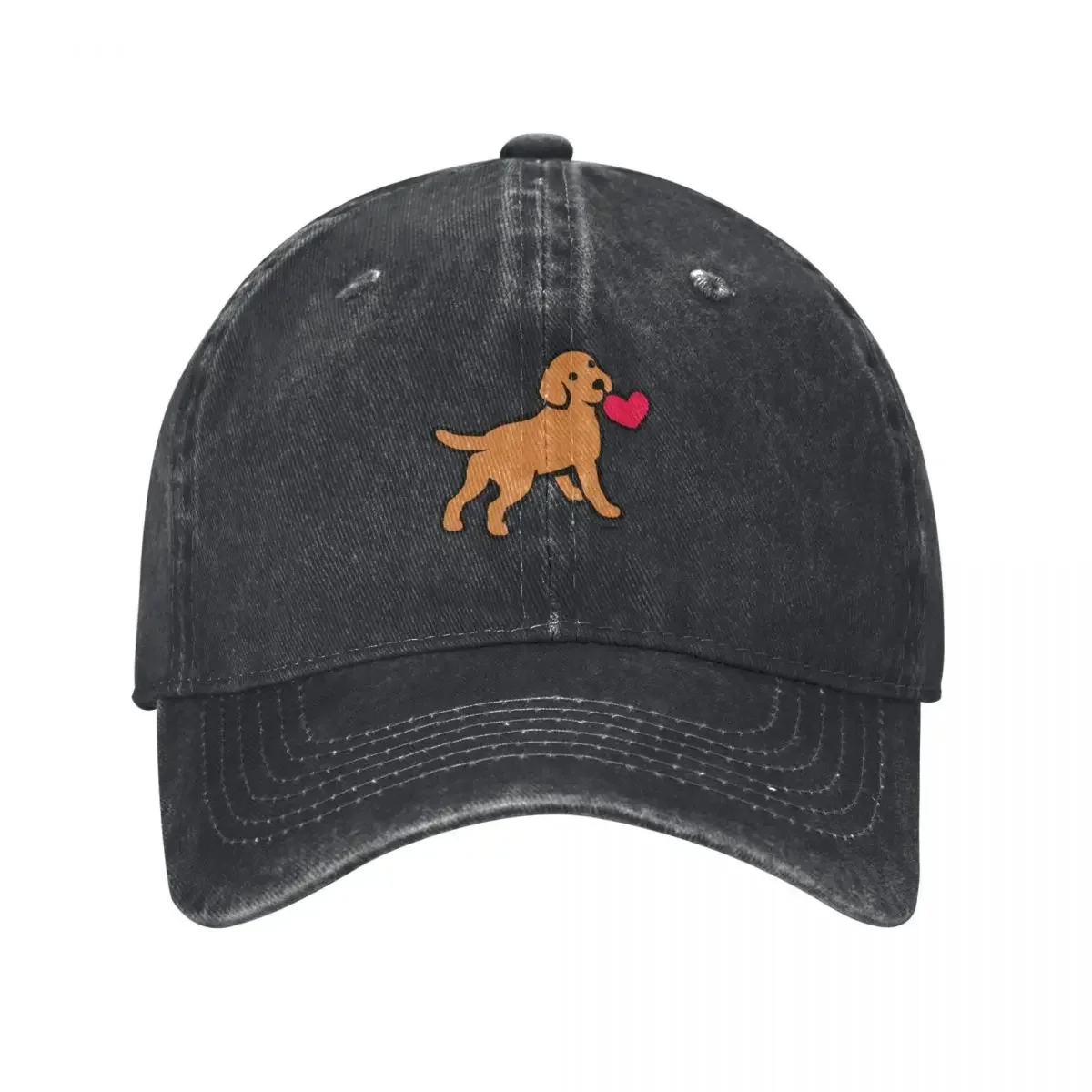 

Fox Red Labrador Puppy with a Little Heart Baseball Cap New In Hat Sunhat Mens Caps Women's