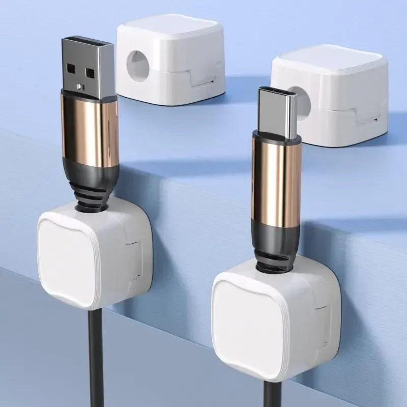 1/3/6pcs Magnetic Cable Holder Desk Car Cables Clip Wire Cord Data Line Holder Adjustable Cable Management Wire Keeper Organizer