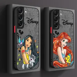 Disney Princess Phone Case, Skin Feel Scrub, caixa de telefone para Samsung Galaxy S24, S23, S22 Ultra, S20, S21 FE, S10 Plus, Nota 20, 10 Lite 9