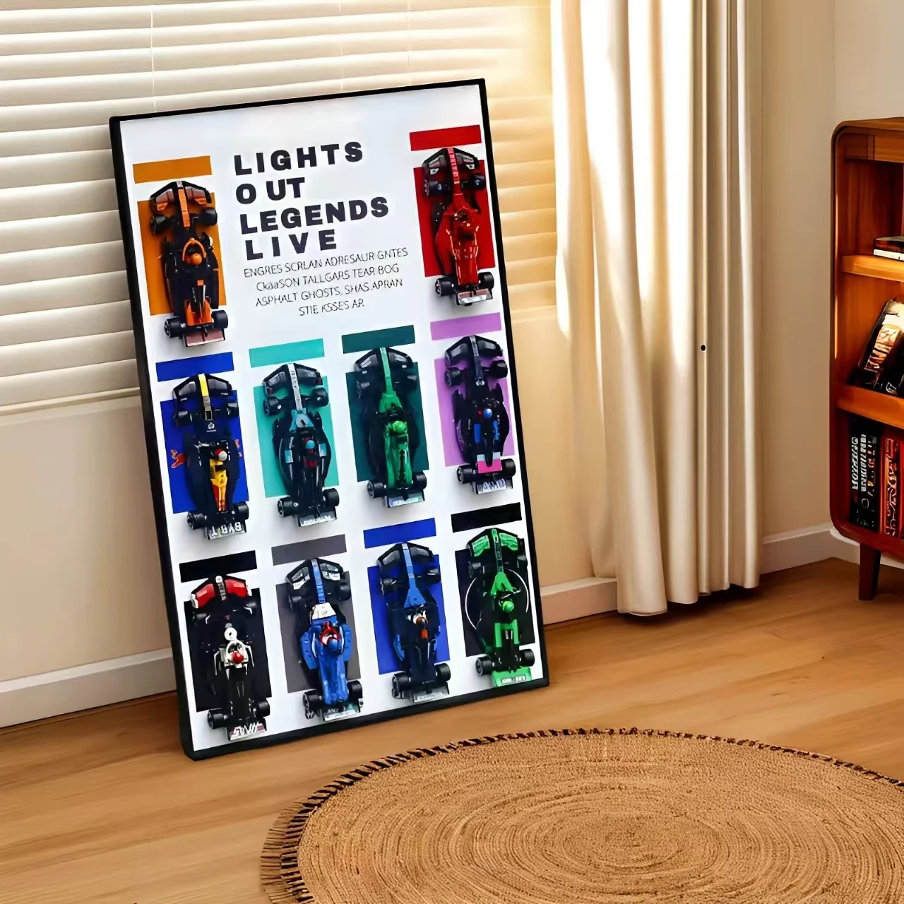 

Suitable for lego 77242speed Racing series F1 acrylic display box blind box 80x50cmx3cm Mirror surface display photo frame