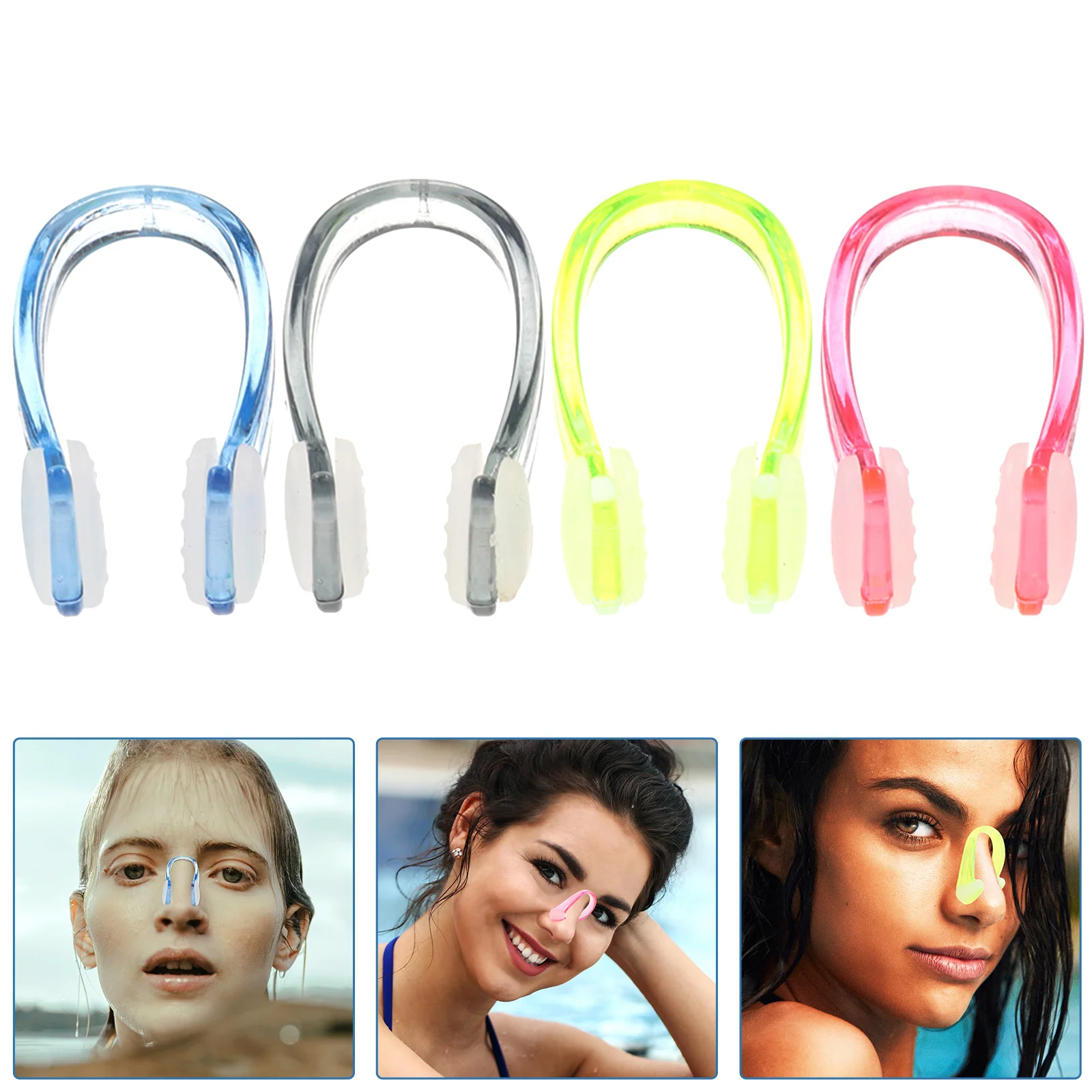 

4 Pcs Portable Waterproof Nose Clip Child Swimmers Silicone Kids Swimming Clips for Men
