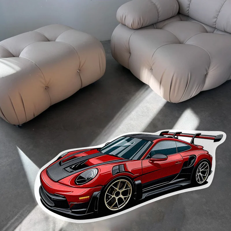 

VIKAMA Oversized Sports Car Rug Insulating Warm and Non-Slip—Living Room Sofa Bedroom Entryway and Bedside Rug for Home Decor