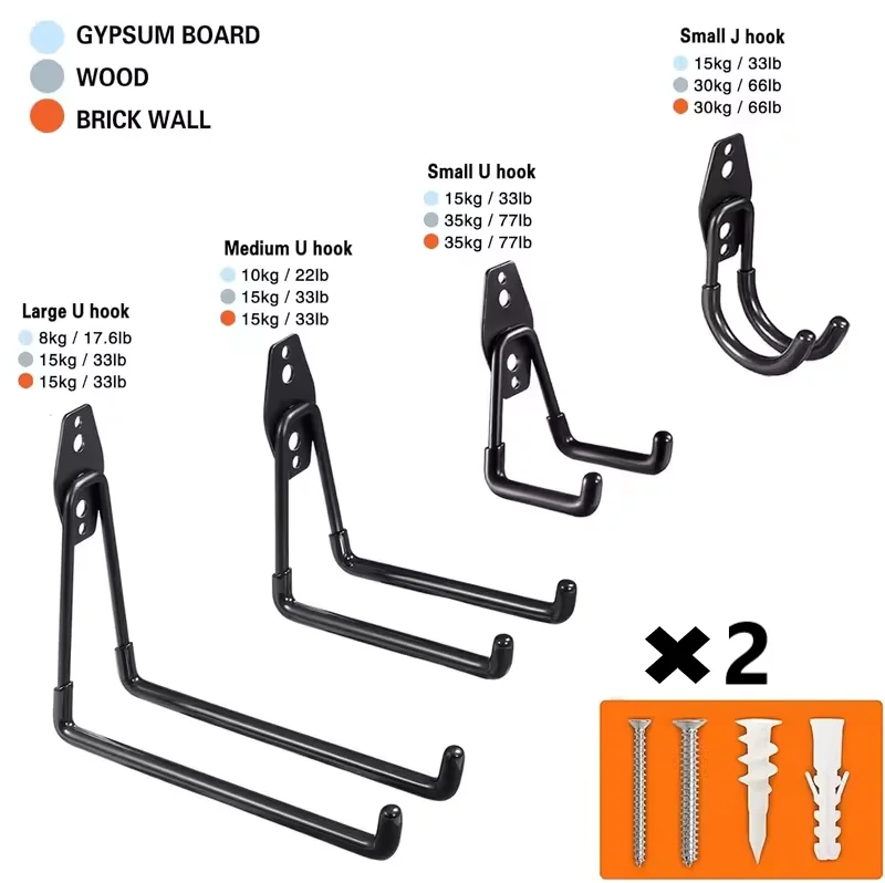 Heavy Duty Garage Storage Utility Hooks Wall Mount Hanging Tool Organizer Garden Tool Storage Solution