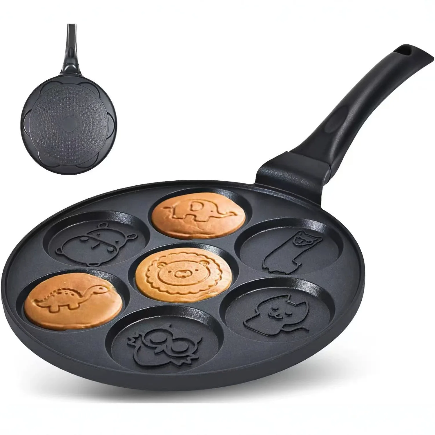 7-Hole Non-Stick Breakfast Pan, Egg Dumpling Cookware, Baby Egg Frying Mold, Multi-purpose Pan