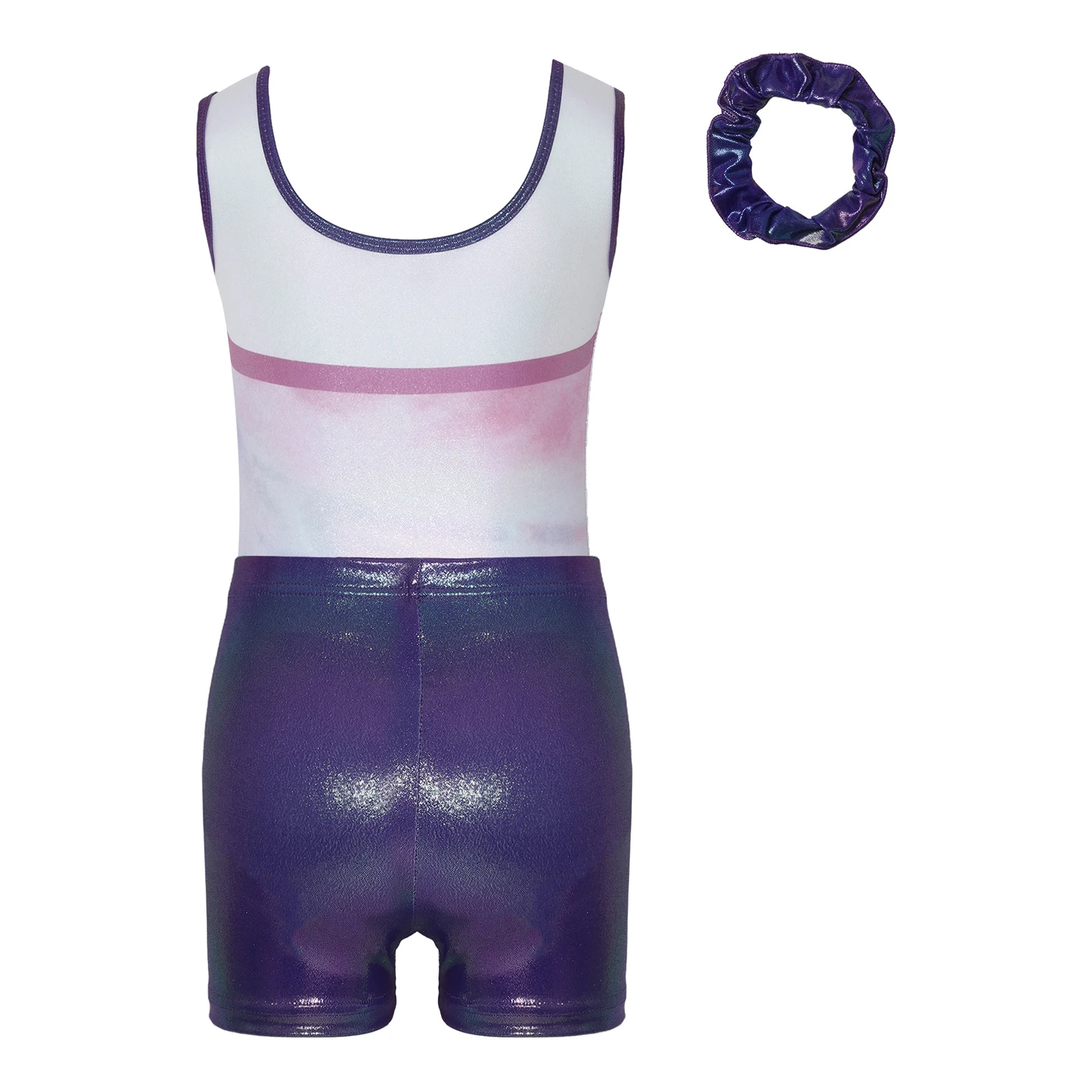 Toddler Teen Girls Shiny Metallic Ballet Jazz Dance Leotard Rhinestone Inlaid Sleeveless Gymnastics Suit For Stage Show Practice