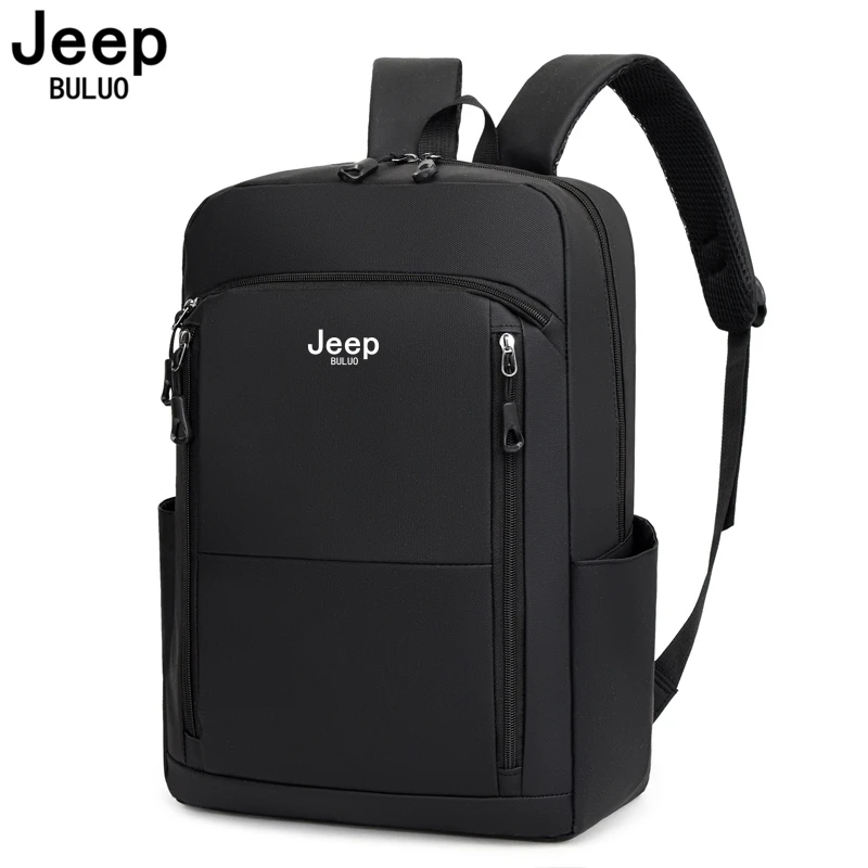 JEEP BULUO мужской рюкзак нейлоновый черный водонепроницаемый 15,6-дюймовый ноутбук для путешествий, офиса, колледжа, школьный рюкзак, бренд большой вместительности