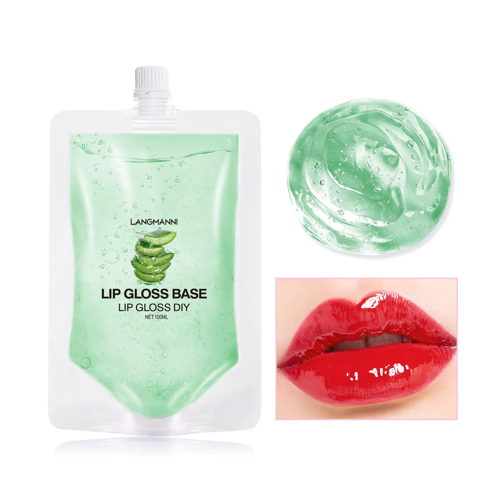 Brillo de labios líquido de negocios DIY, Base de aceite hidratante, brillo de labios transparente, Gel de materia prima