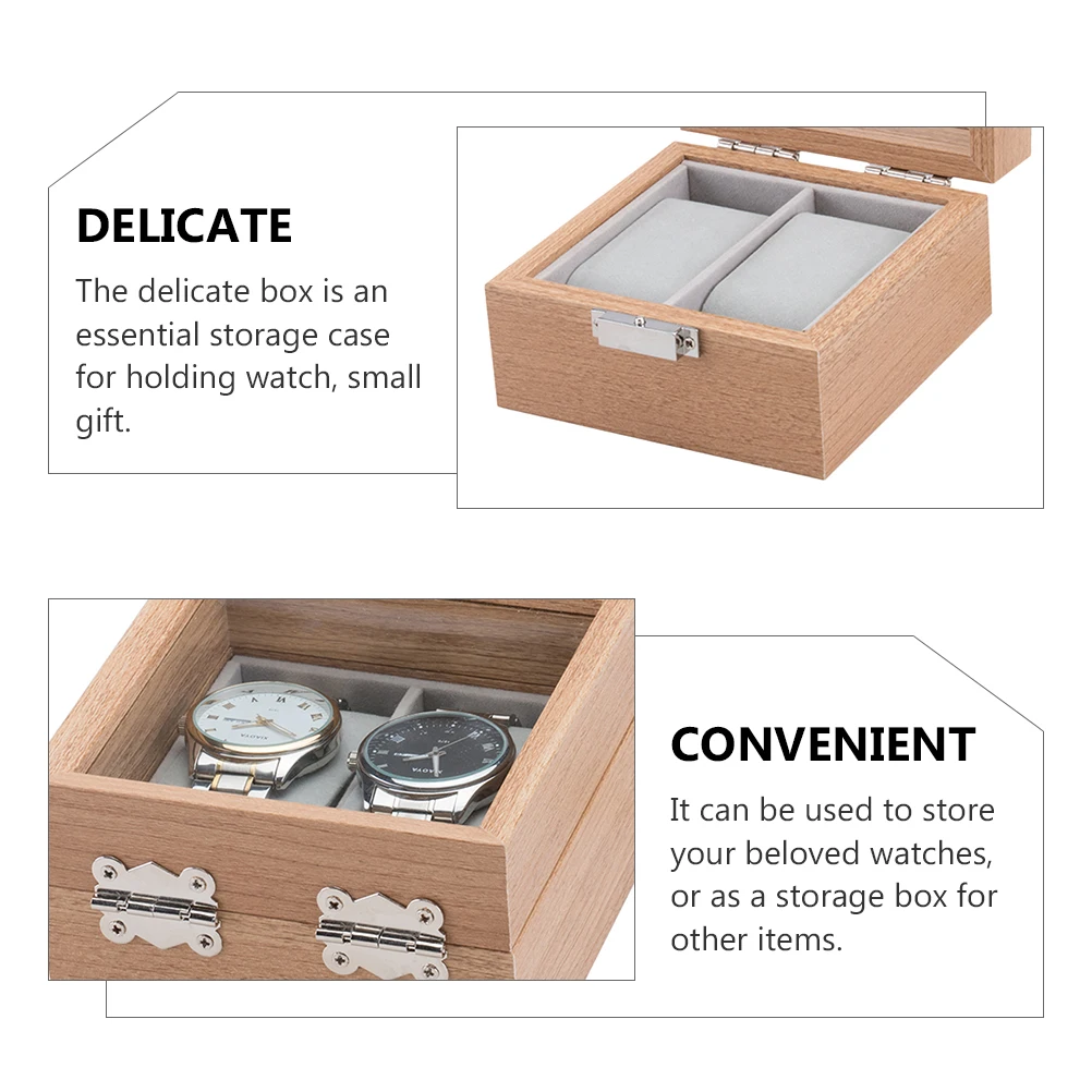 

2Pcs Case Simple Design Great ganizer Box for Home Storage Box Watch Display Case Watch ganizer