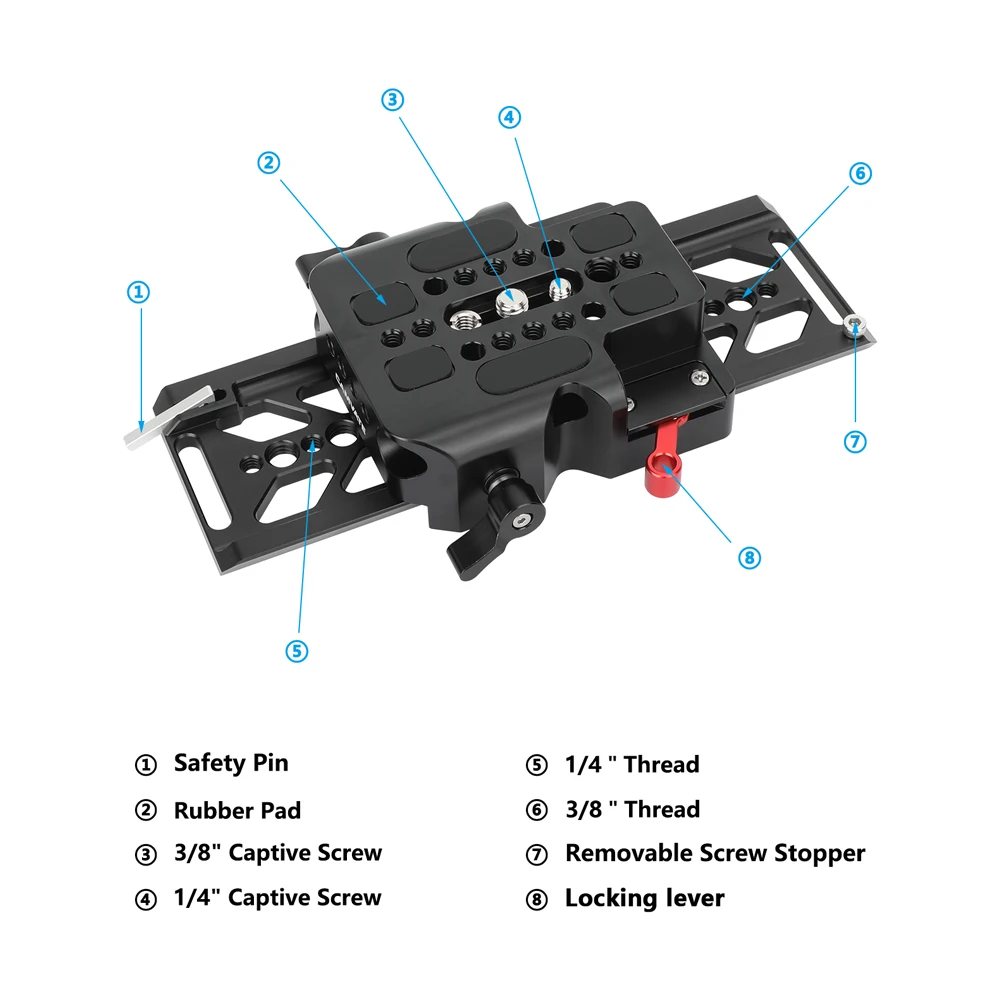 CAMVATE 8inch ARRI-Standard Dovetail Plate and 15mm LWS Baseplate Dovetail Bridge Plate For Tripod Camera Quick Release System