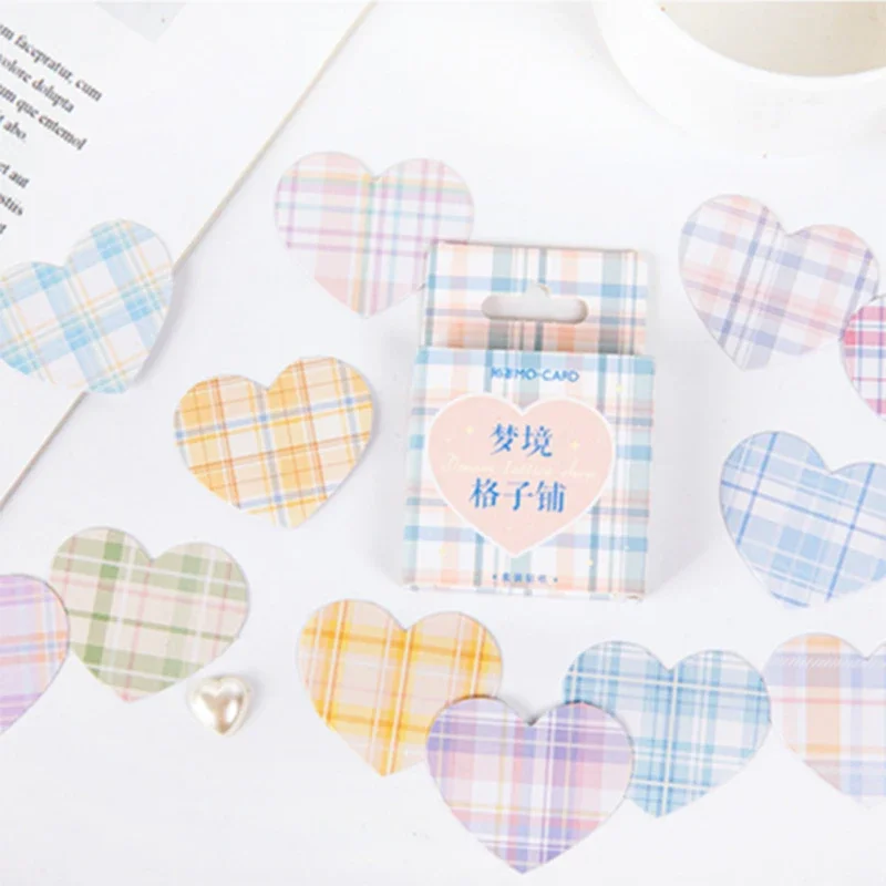 46 Stück Mini-Box-Aufkleber, Traumgitter-Shop, Herz, kreativ, exquisit, Handkonto, Handbuchmaterial, Scrapbooking-Aufkleber, 4 cm