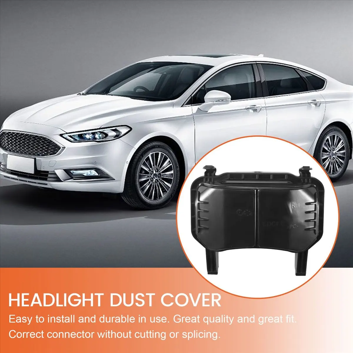 #39H Automotive Parts & Accessories,1Pair Car Front Headlight Dust Cap for Ford Mondeo MK4 2008-2013 (Black) view 3