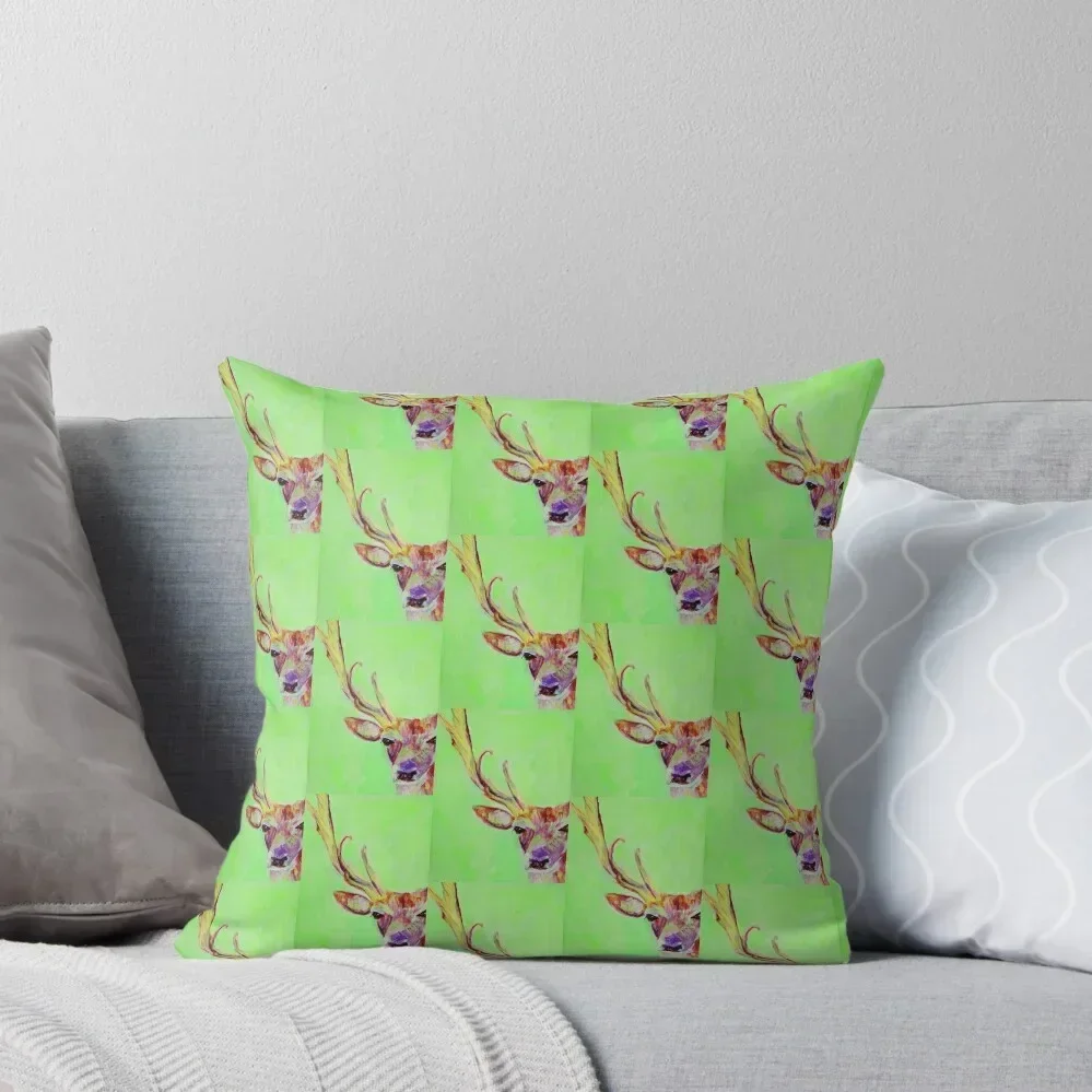 Lime green red stag Throw Pillow christmas pillowcases Christmas Pillow Covers pillow