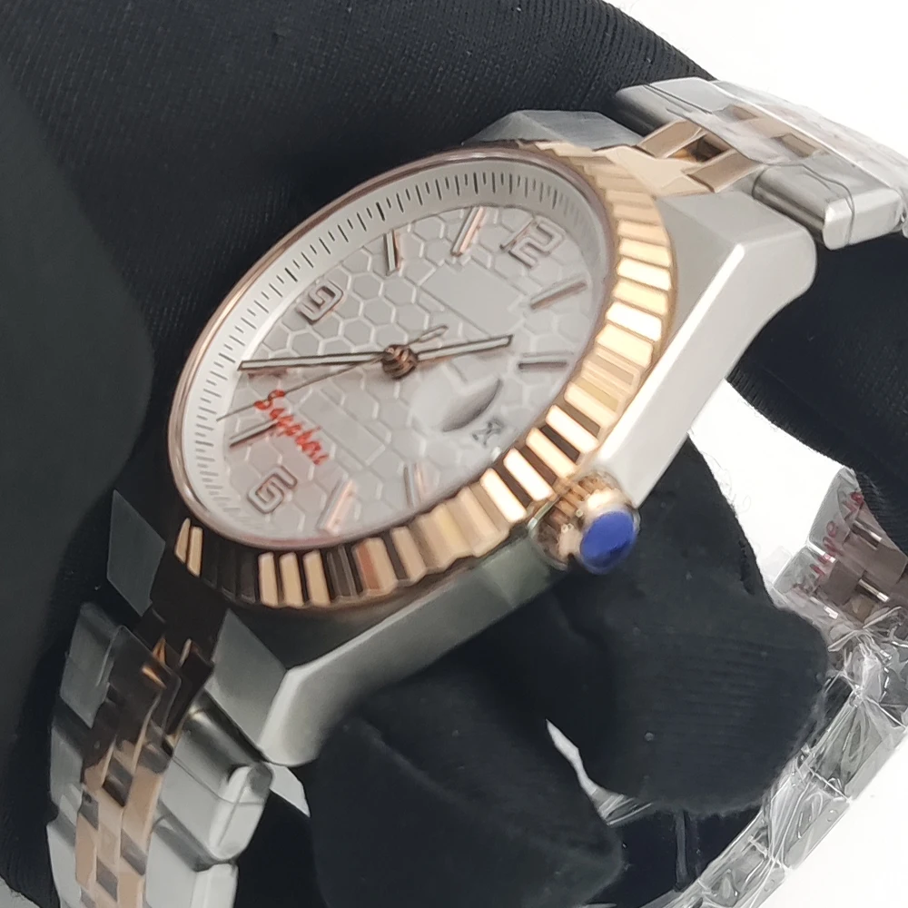 6 colours 40mm Luxury Movt Man Sport Clock Automatic Relogio Masculino Mechanical Wristwatch Sapphire Rose gold Men's Watch
