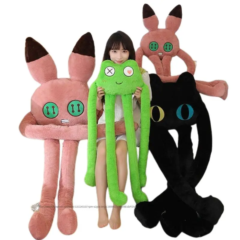 

Simulation Frog/rabbit/cat Plush Stuffed Toy Black Cat Soft Long-legged Monster Animal Pillow Kids Christmas Halloween Gift