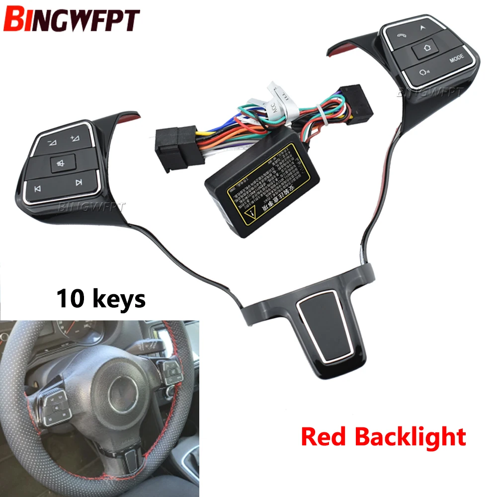 Modified Multifunction Steering Wheel Control Switch For VW MK6 Golf Jetta Polo Audio Volume Button