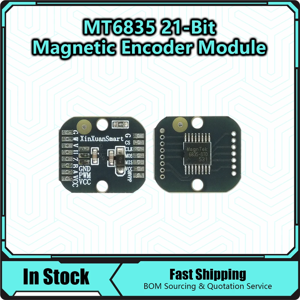 High-Precision 21-Bit MT6835 Magnetic Encoder Module (PWM/SPI) – Brushless Motor Compatible, AS50 Series Alternative