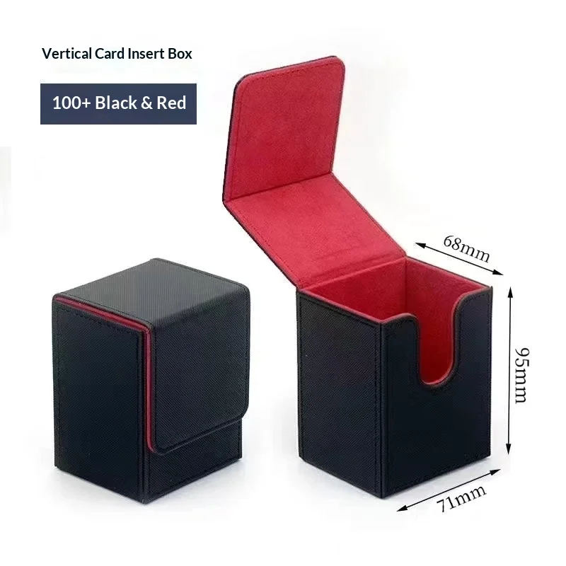 

Card Deck Box Peripheral Products Card Storage Box Fits 100 single Sleeved Cards PU Leather Strong Magnet Card Case for TCG Card