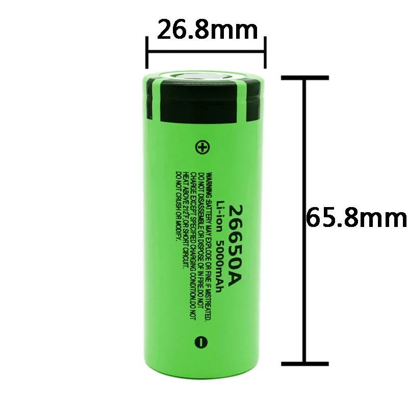 3.7 V 26650 Battery 5000mAh Li-Ion  for 26650A LED Flashlight Pack N